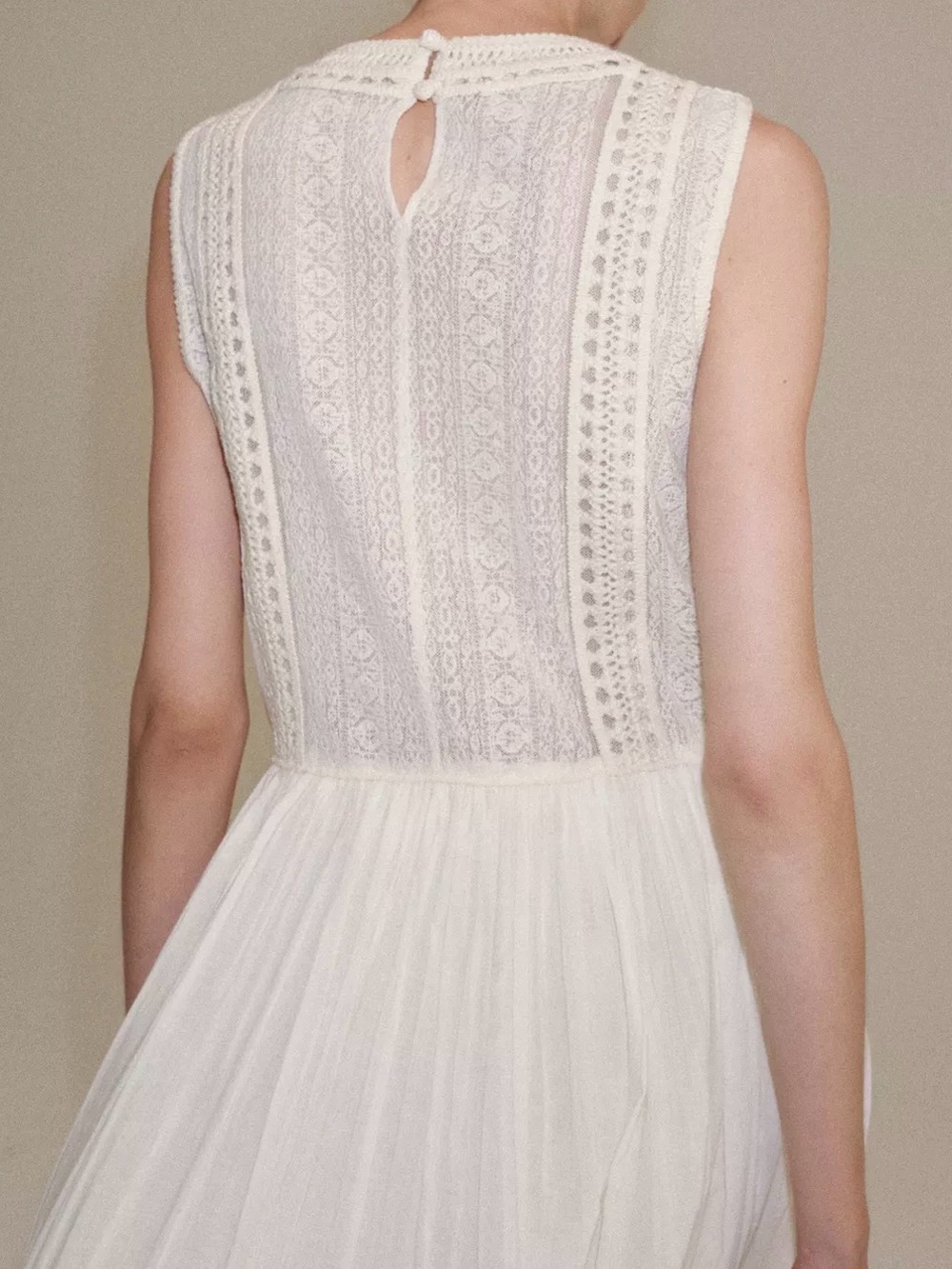 Zara ZW Collection Embroidered Lace Midi Dress Ecru Size M NWT - Picture 2 of 16